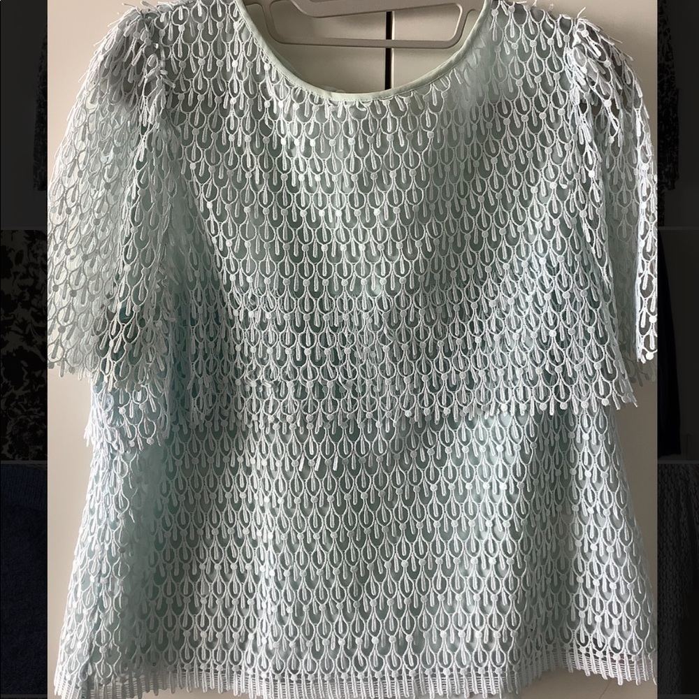 Club Monaco Light Blue Lace Top